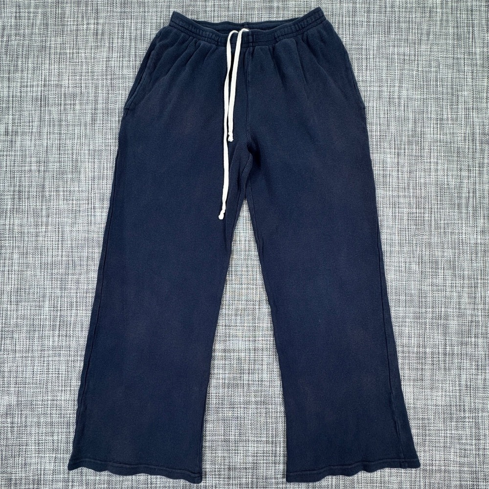 Brandy Melville Women's Anastasia Waffle Knit Lounge Pants Navy One Size